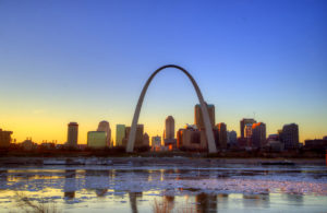 This is a picture of the Arch in St. Louis. Missouri.