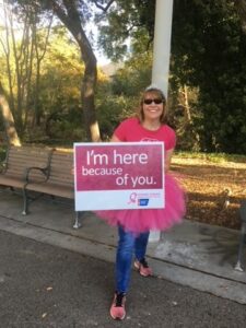 This is another picture at a previous walk to end breast cancer.