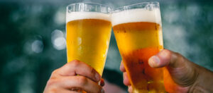 This is a picture of two glasses of beer.